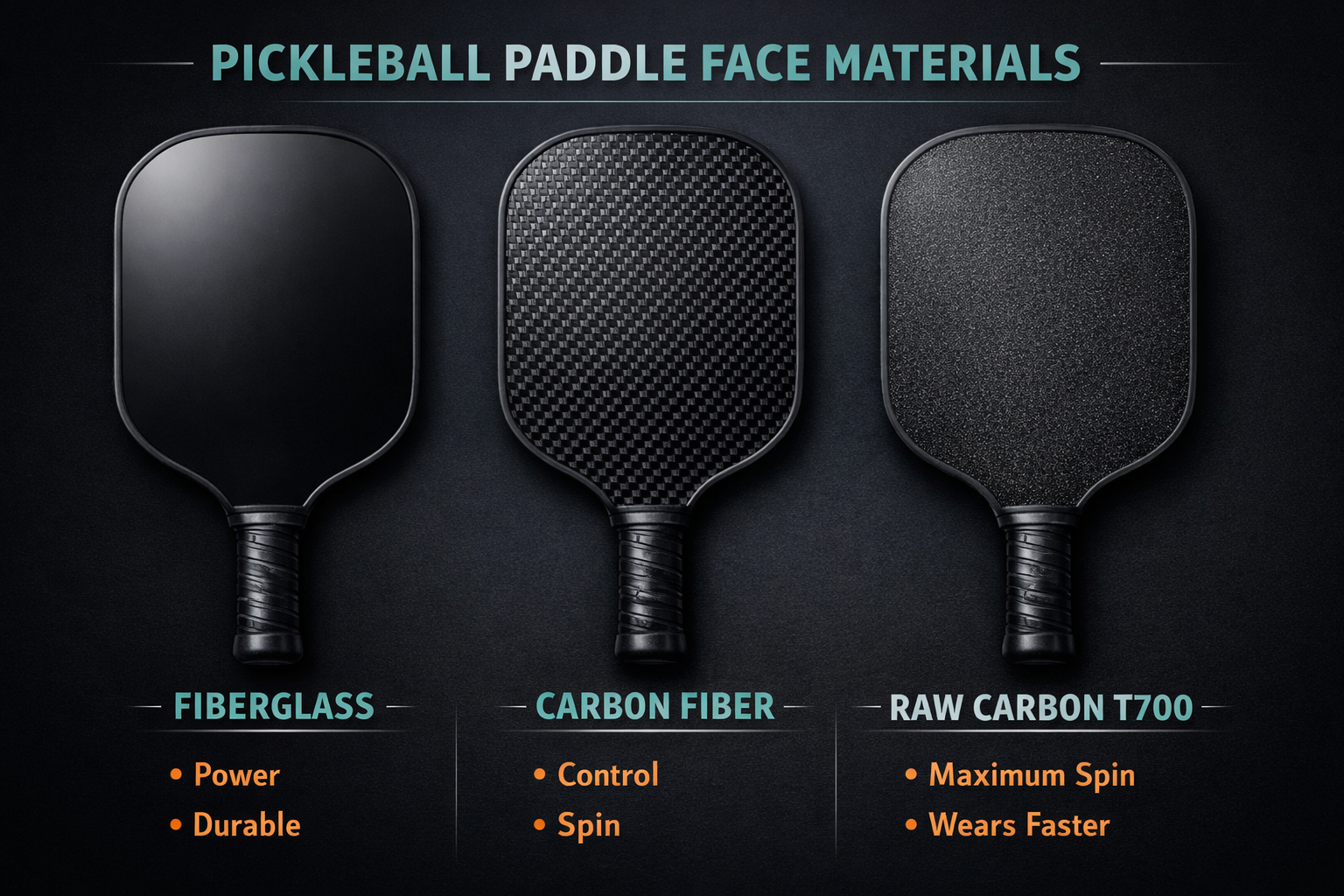 Pickleball paddle face material comparison